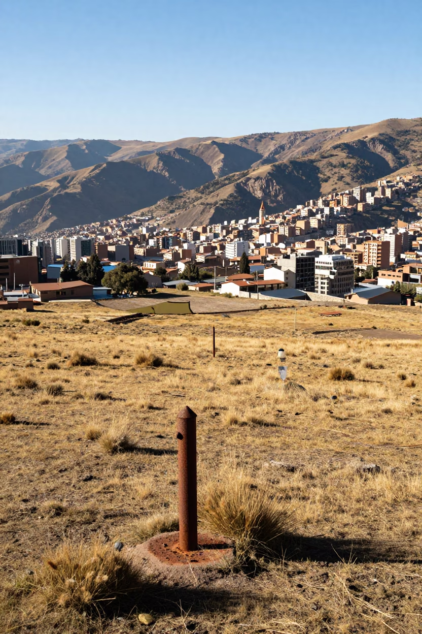 Midmorning Landscape at Bright Midmorning Light in La Paz in in La Paz, Bolivia