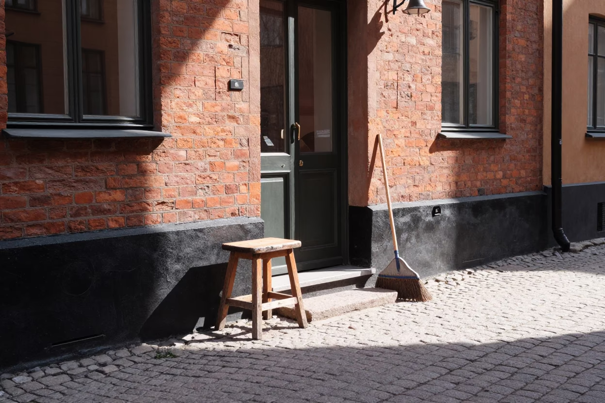 Midmorning Life in Stockholm at Bright Midmorning Light in in Stockholm, Sweden