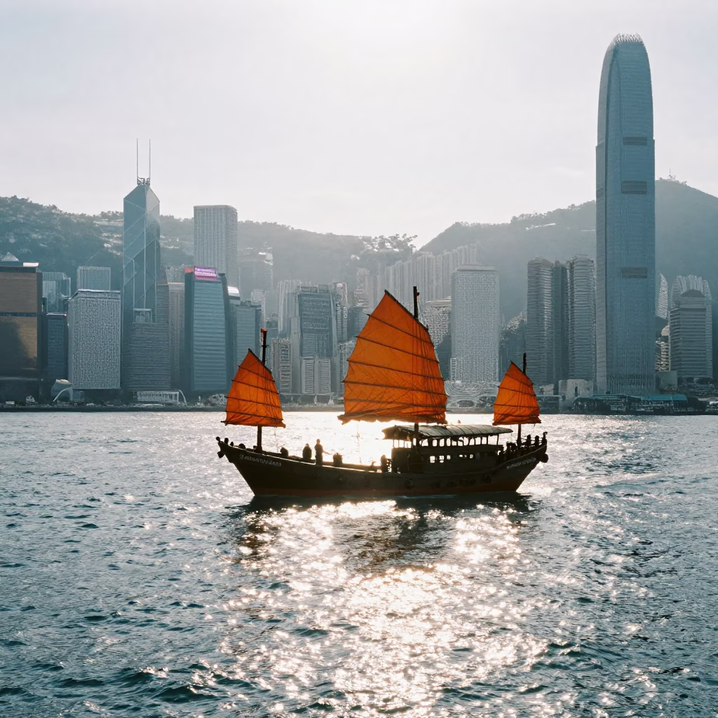 Midmorning Light at Bright Midmorning Light in Hong Kong in in Hong Kong, Hong Kong