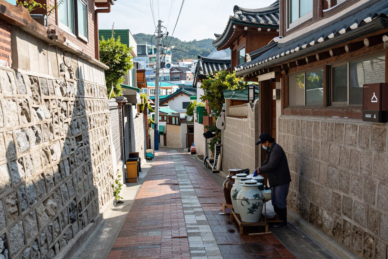 Midmorning Light in Busan at Bright Midmorning Light in in Busan, South Korea