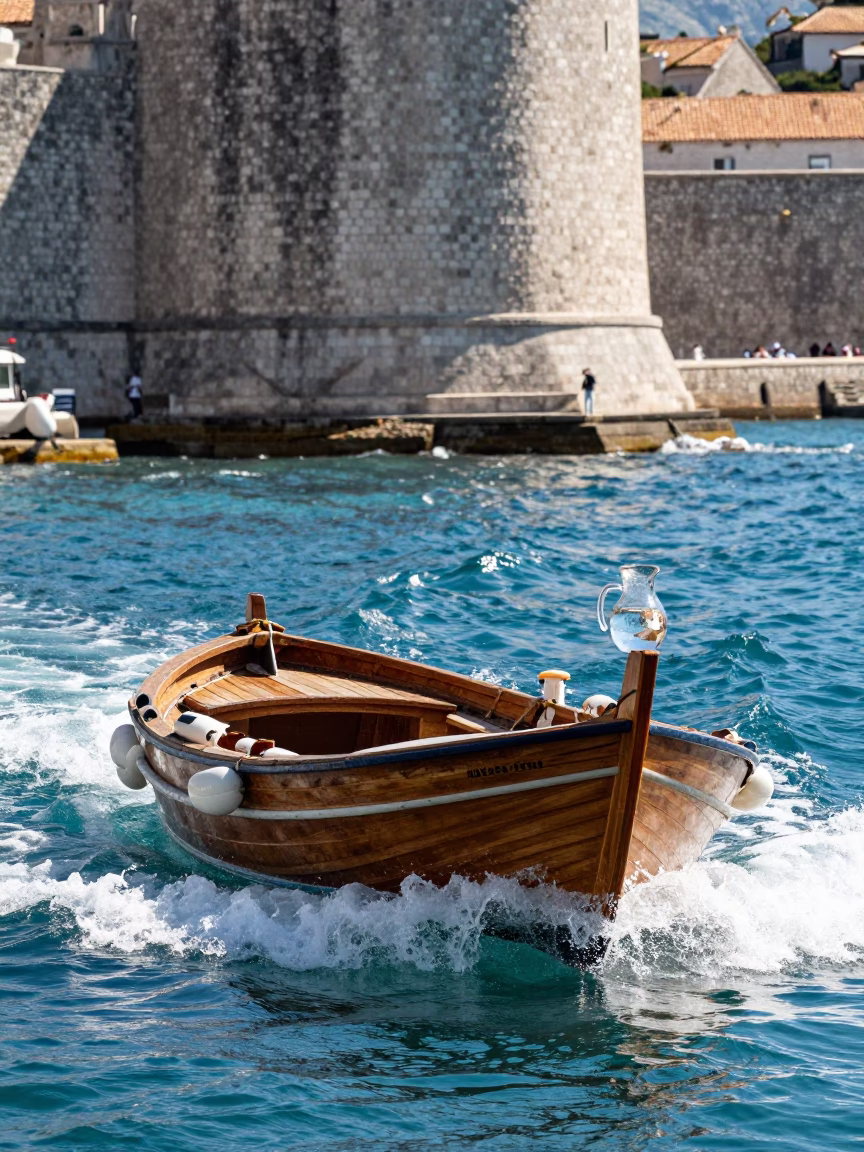 Midmorning Light in Dubrovnik at Bright Midmorning Light in in Dubrovnik, Croatia
