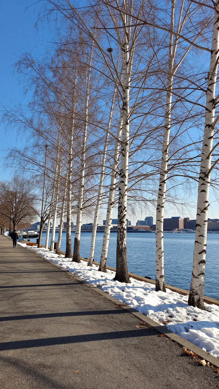 Midmorning Scene in Boston at Bright Midmorning Light in in Boston, Massachusetts, United States