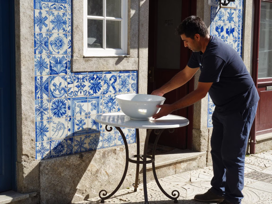 Midmorning Scene in Porto at Bright Midmorning Light in in Porto, Portugal
