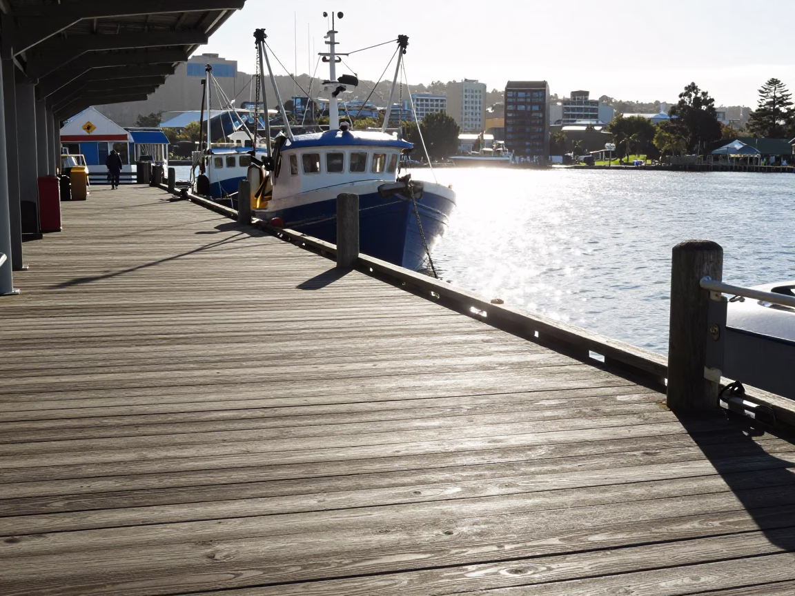 Midmorning Sunlight in Hobart at Bright Midmorning Light in in Hobart, Tasmania, Australia