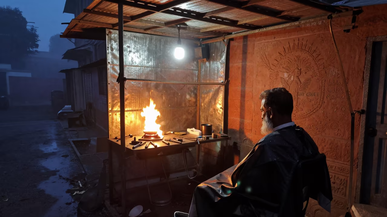 Midnight Barber Detail Firelight Jodhpur in near Jodhpur