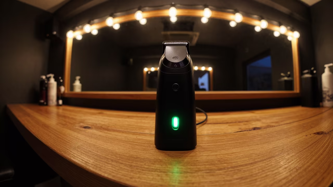 Midnight Beard Trimmer Dock in Jinja Salon in inside a salon row near Jinja