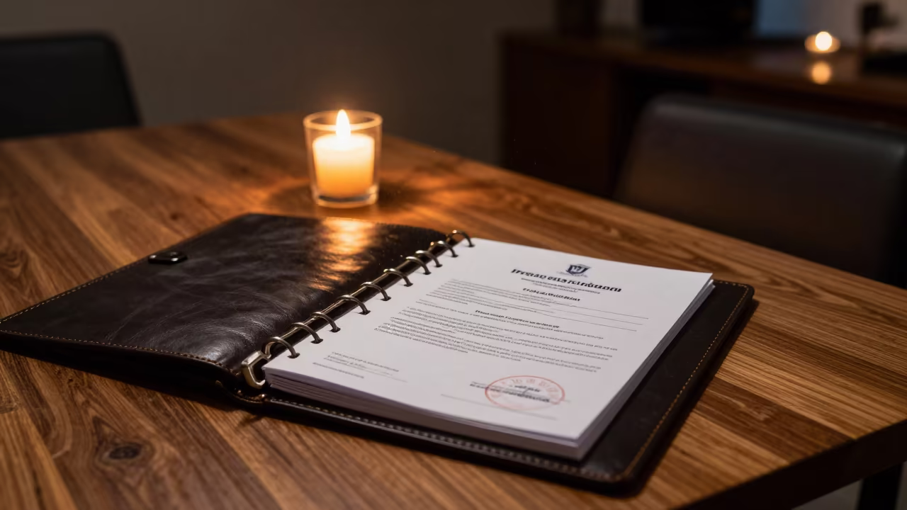 Midnight Binder in Ağrı Meeting Room in inside a meeting room set for a hiring round near Ağrı