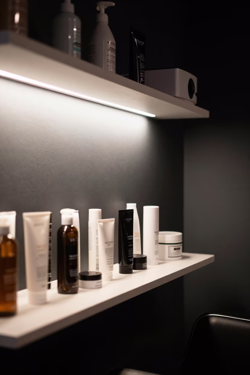 Midnight Blowout Shelf Glow in Leiden Salon in inside a salon row near Leiden