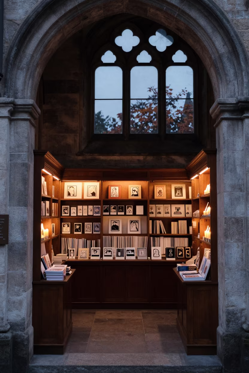 Midnight Candlelight Museum Shop in Ghent Prayer Hall in in a prayer hall in Graslei, Ghent