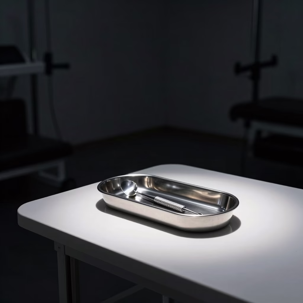 Midnight Colposcopy Swab Tray in Rehab Gym in inside a rehab gym prepared for the first patients near San Fernando de Apure