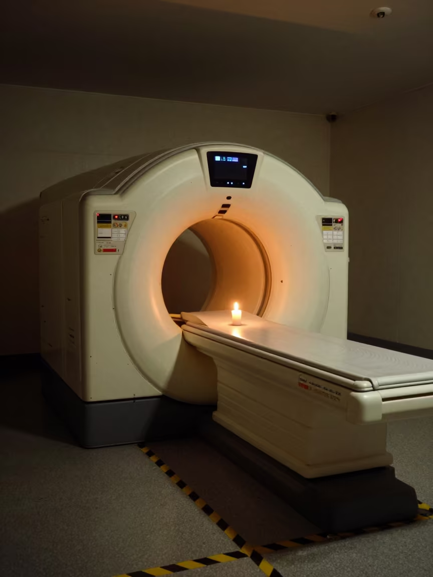 Midnight CT Scanner Room Hermosillo Monsoon in in a surgical prep area near Hermosillo