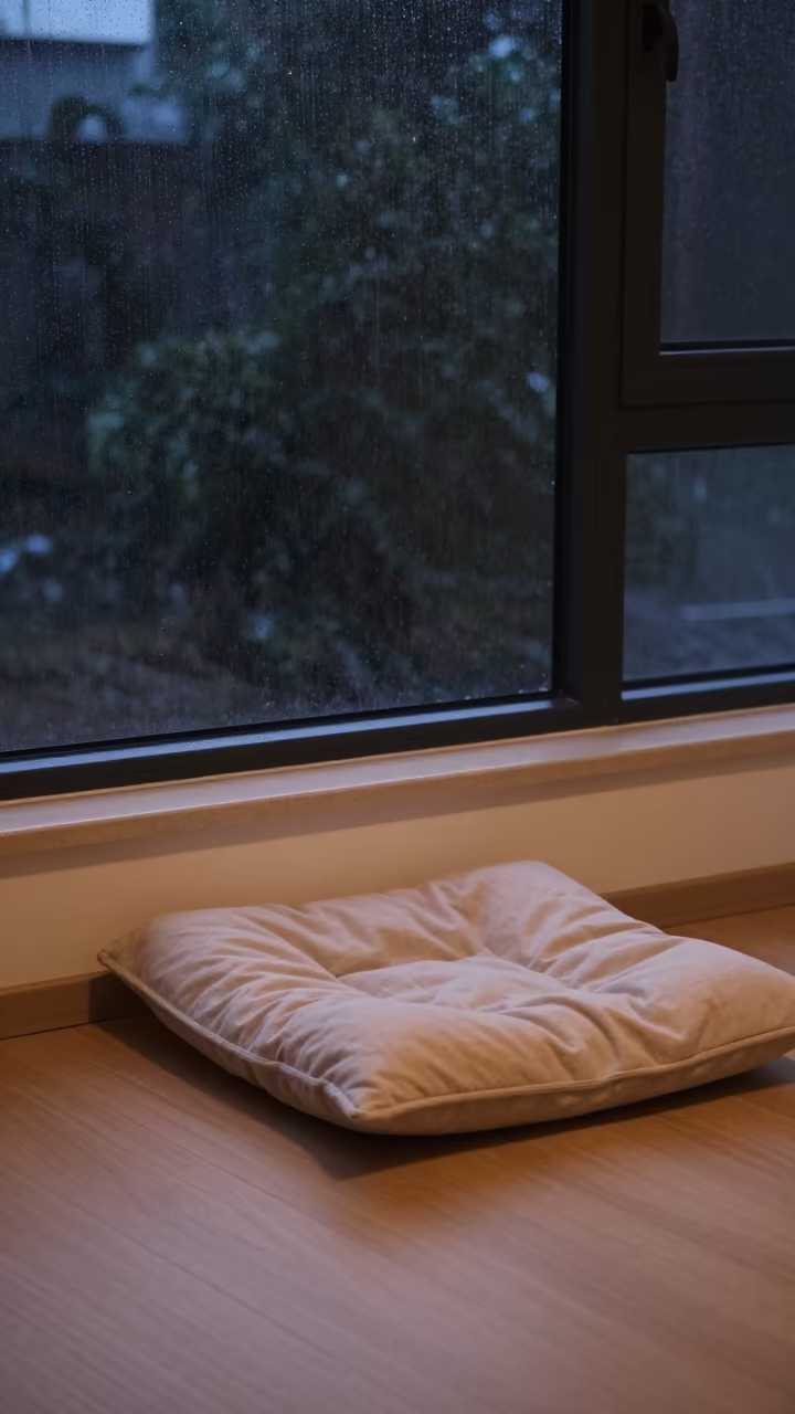 Midnight Cushion Nest on Tainan Window Seat in on a window seat in Tainan