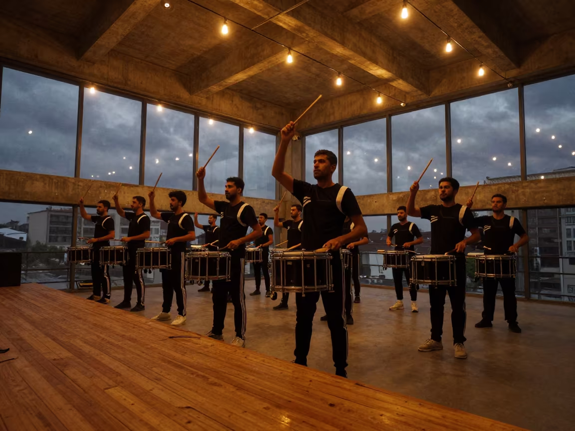 Midnight Drum Line Rehearsal Kütahya in in a rehearsal room in Kütahya