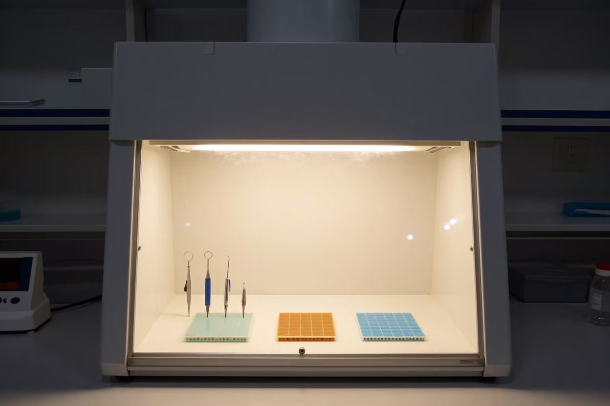 Midnight Lab Science Clean Room with Tools in in a bright laboratory in Van