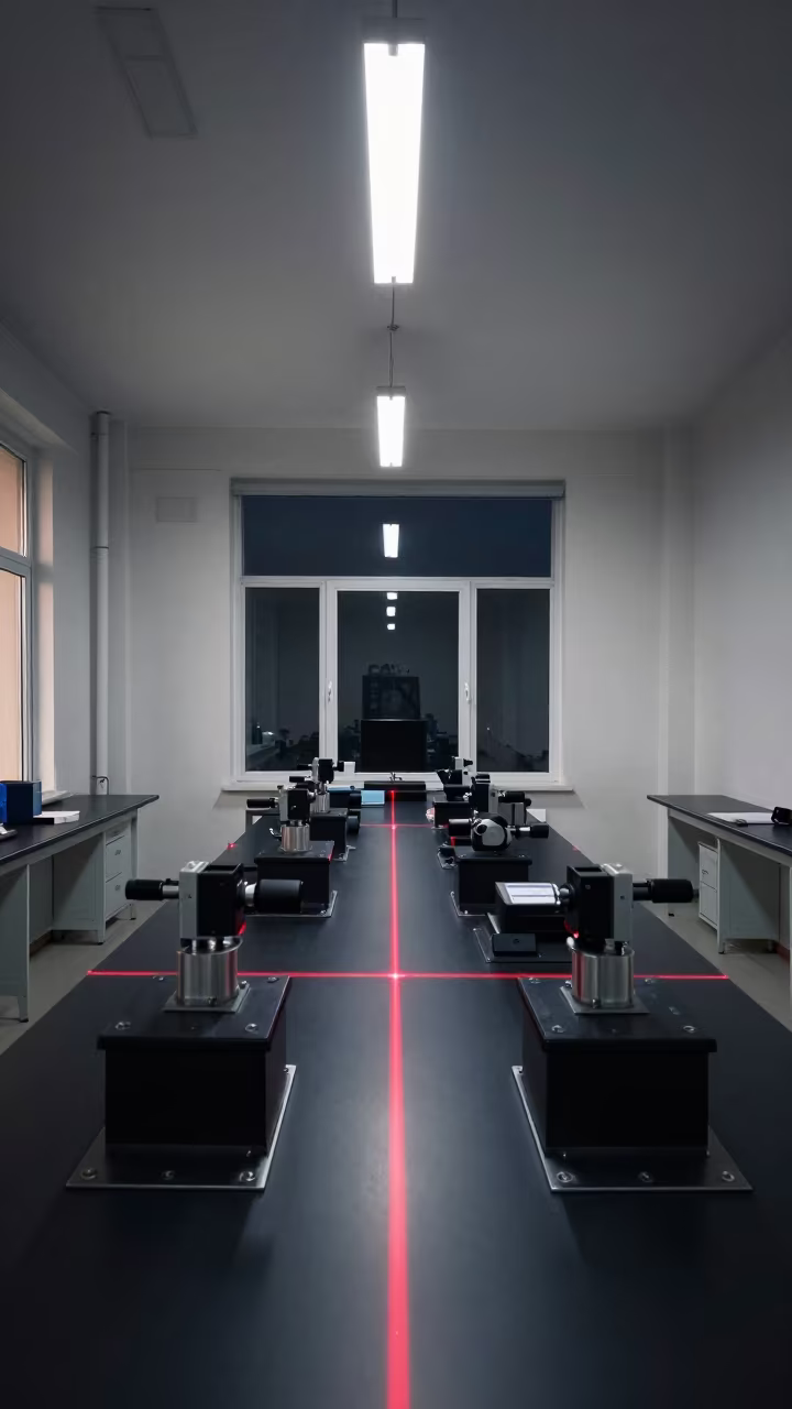 Midnight Laser Beam Physics Lab Ashgabat in inside a clean room in Ashgabat
