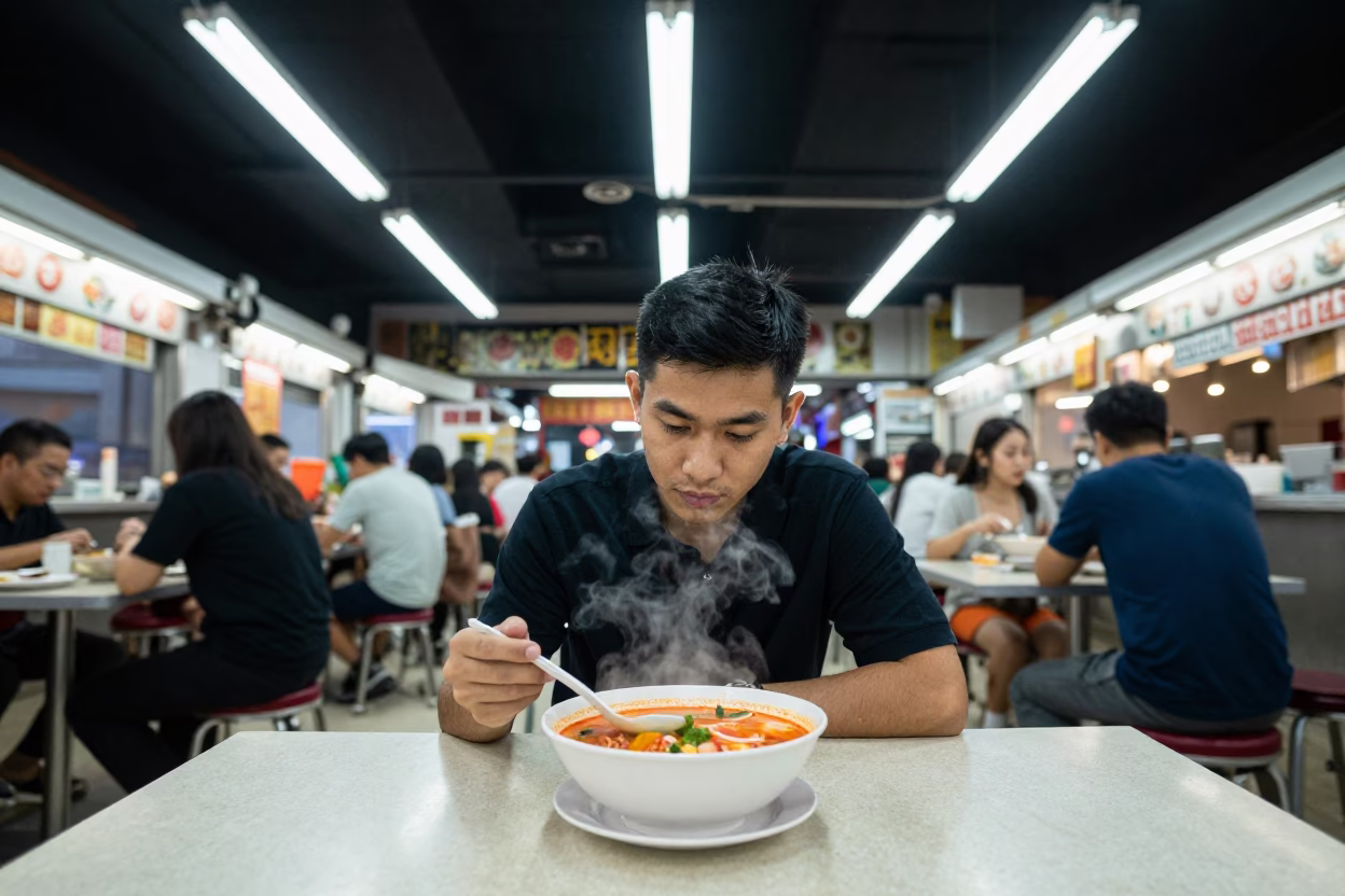 Midnight Light on Dining Scene in Singapore in in Singapore, Singapore
