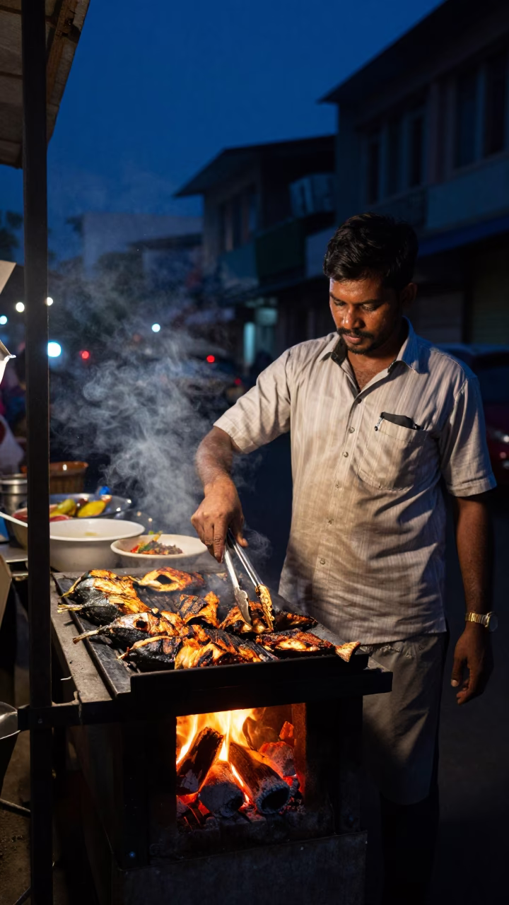 Midnight Light on Food Scene in Chennai in in Chennai, India