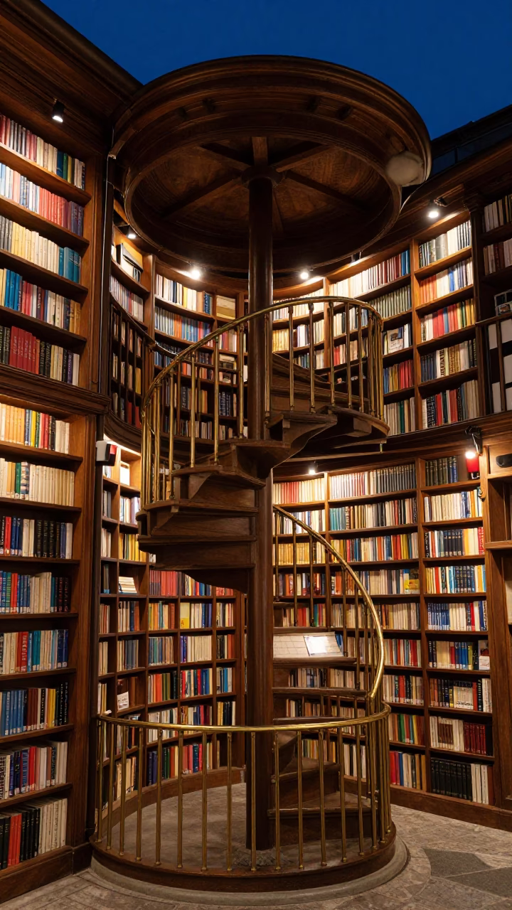 Midnight Light on Livraria Lello in Porto in in Porto, Portugal