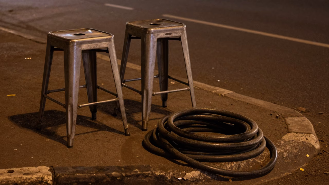 Midnight Light on Street Corner in Johannesburg in in Johannesburg, South Africa