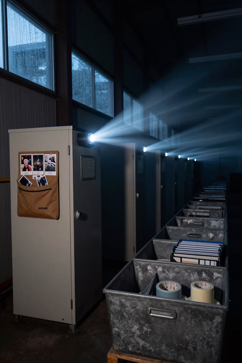 Midnight Logistics Bay with Pouch and Tape in inside a chilled distribution bay near Oumé