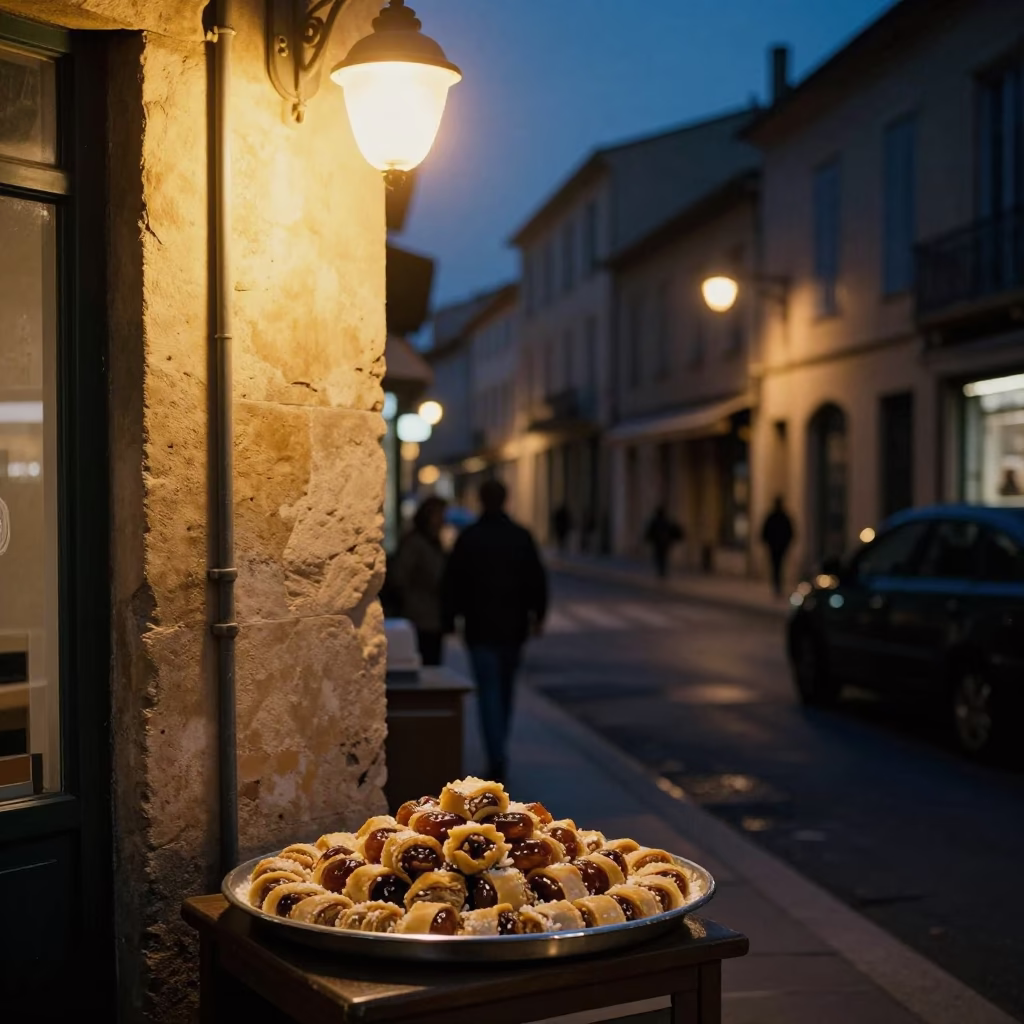 Midnight Marseille Street Scene with Vintage 1990s Vibe and Local Details in in Marseille, France