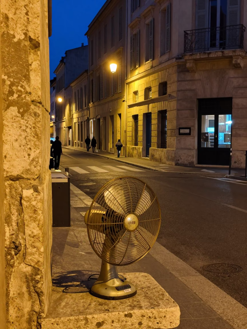 Midnight Marseille Street Scene with Vintage Items and Local Atmosphere in in Marseille, France