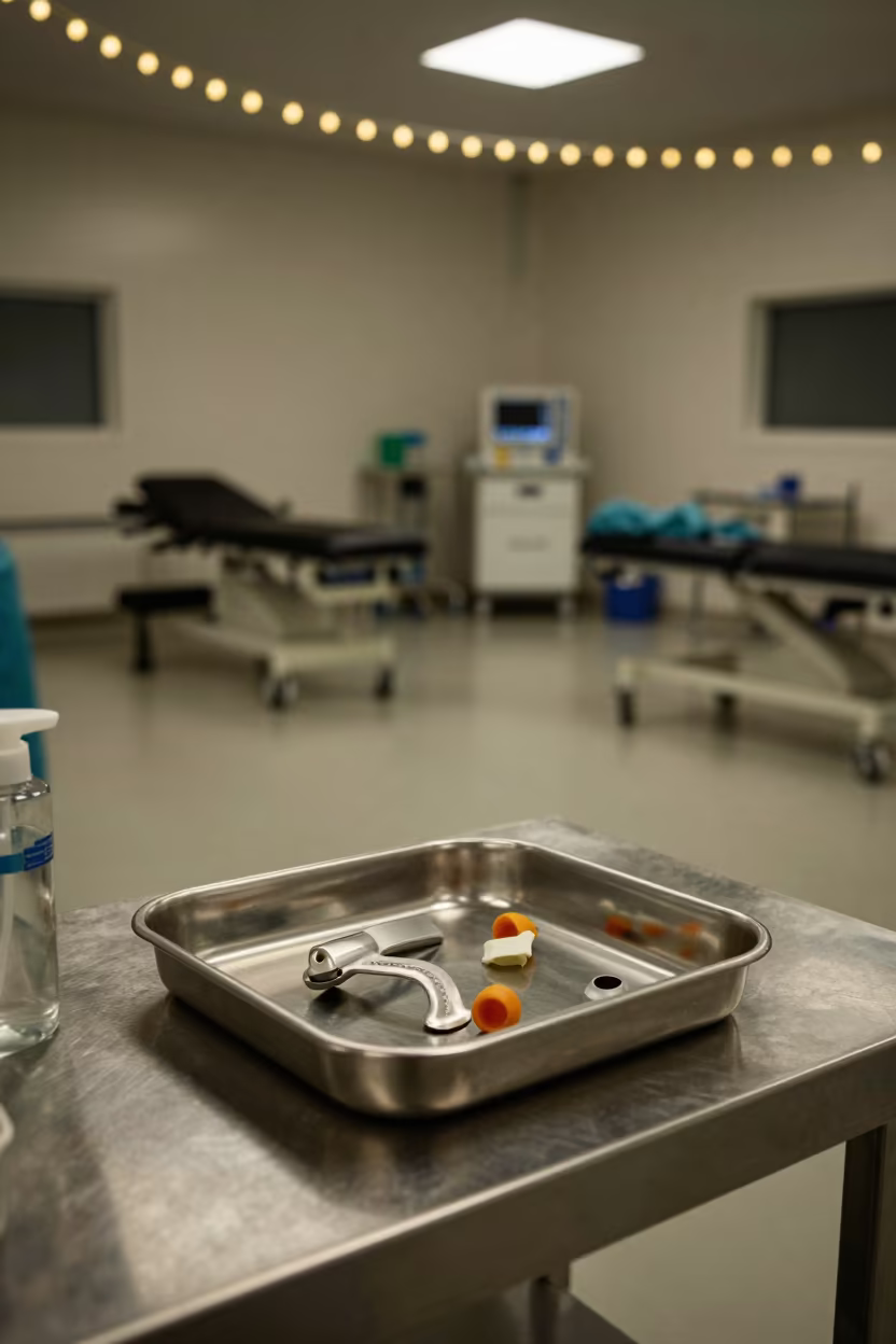 Midnight Medical Tray Jizzakh Recovery Room in inside a recovery area with treatment stations aligned in Jizzakh