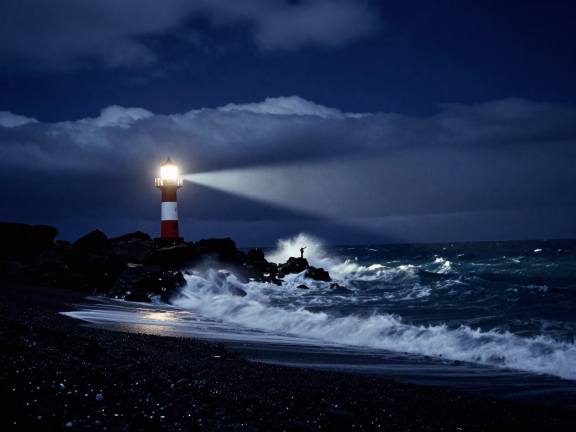 Midnight Moonlit Surf on Volcanic Beach Tibet in from a quiet alpine saddle in Tibet