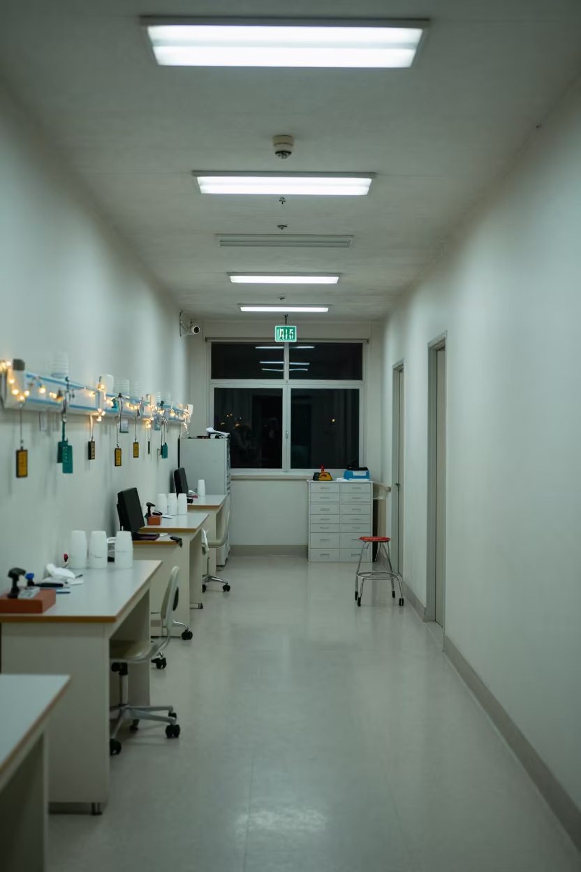 Midnight Nurse Station Yangon Hospital Corridor in inside a hospital corridor in Yangon