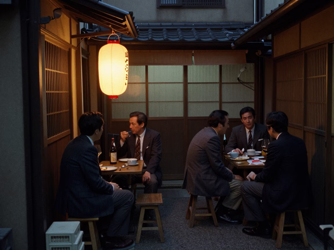 Midnight Osaka Alleyway Dining with Spinning Top and Bottle Opener in in Osaka, Japan