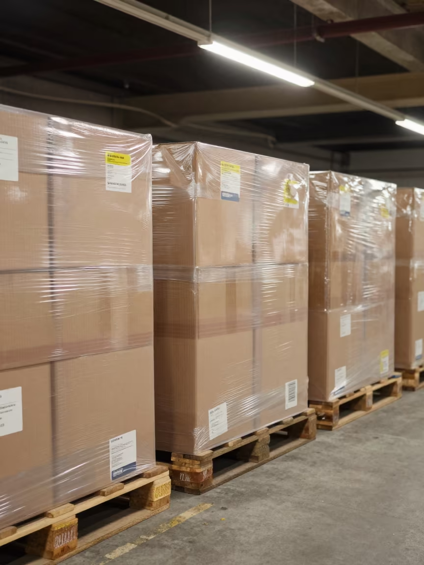 Midnight Pallet Lane Muttrah Logistics Station in at a fulfillment packing station near Muttrah