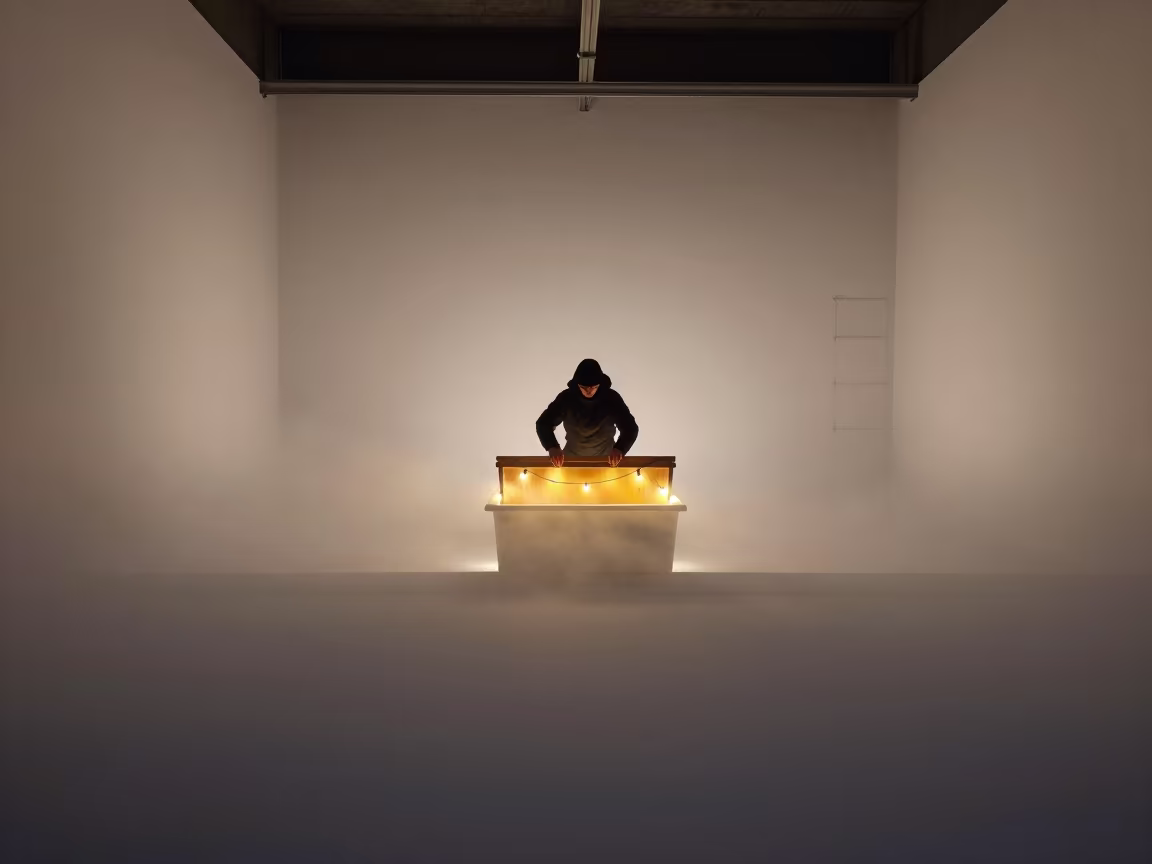 Midnight Paper Maker in Budapest Fog in in a studio in Budapest