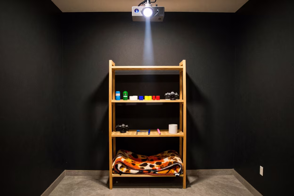 Midnight Pet Grooming Prop Shelf in Ciudad de la Costa in inside a grooming bay in Ciudad de la Costa