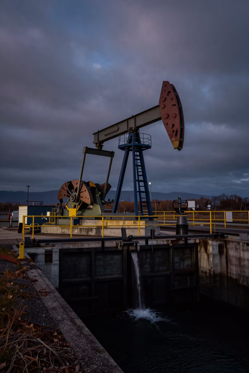Midnight Pumping Station Hokkaido Canal Lock in at a canal lock chamber in Hokkaido