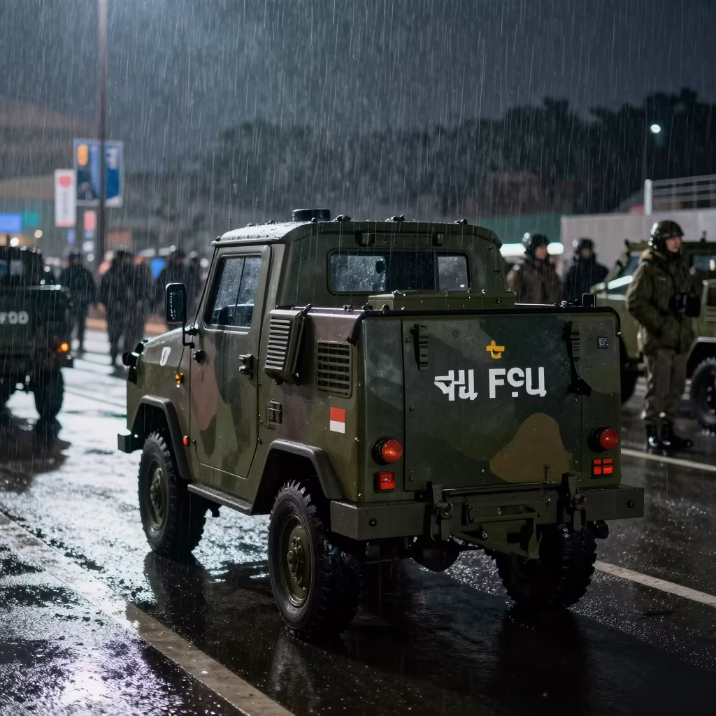 Midnight Rain FOD Magnet Cart Gyeongju in on a parade ground in Gyeongju