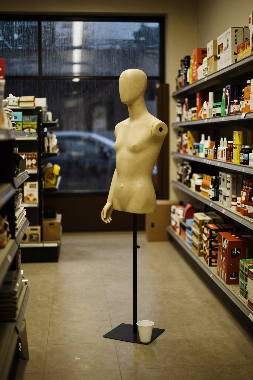 Midnight Retail Floor Display in Ndjamena in inside a retail floor display area in Ndjamena