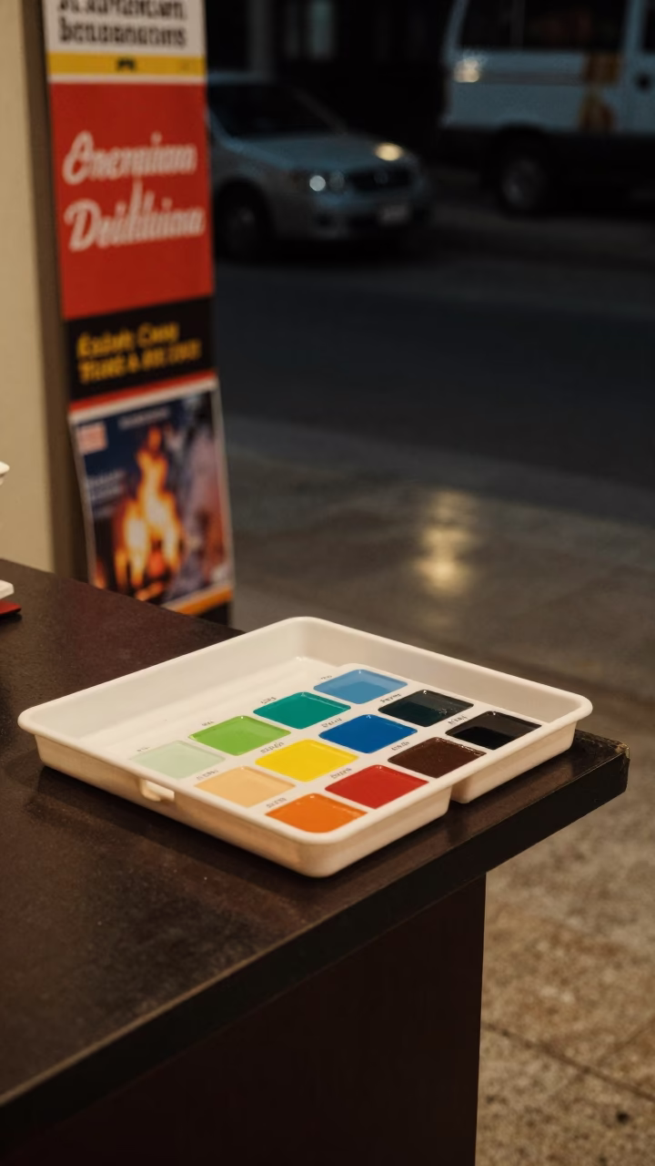 Midnight Retail Reset Paint Chip Tray Cebu in beside a seasonal endcap near the sales floor in Cebu