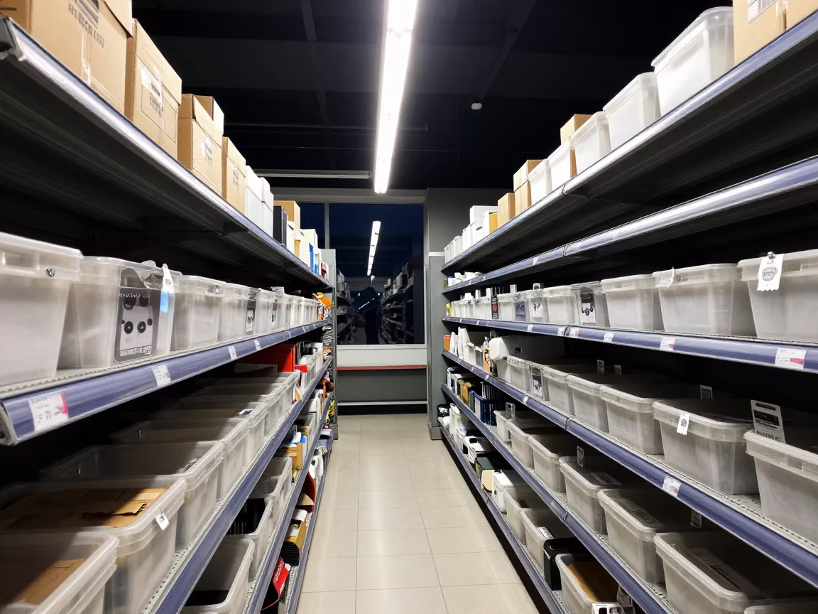 Midnight Retail Shelf Tag Box Erzincan in inside a bright retail aisle in Erzincan