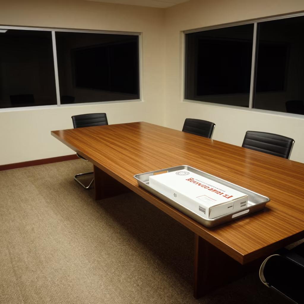 Midnight Return Parcel Tray in Nuevo Laredo Conference Room in inside a conference room in Nuevo Laredo