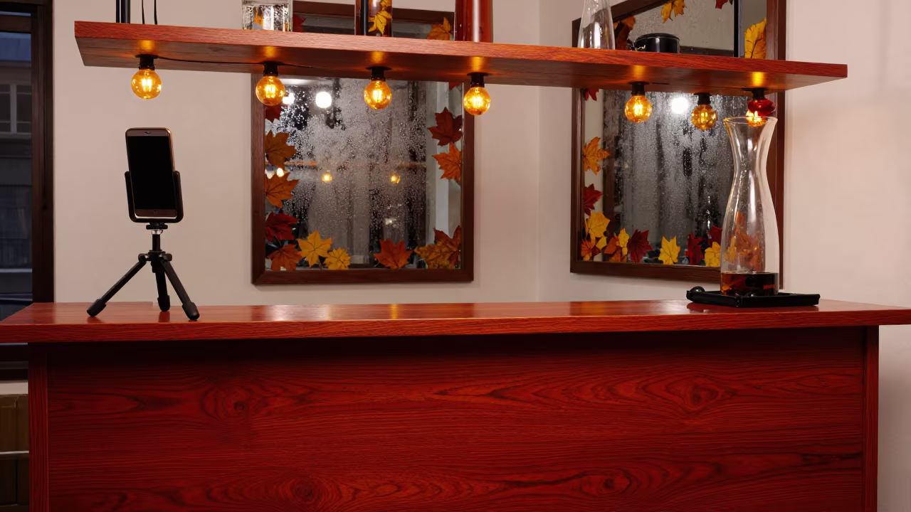 Midnight Salon Reception Potsdam String Lights in at a salon reception counter in Potsdam