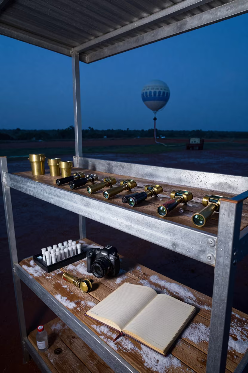 Midnight Science Shelf Weather Station Senegal in near a weather balloon launch site in Senegal