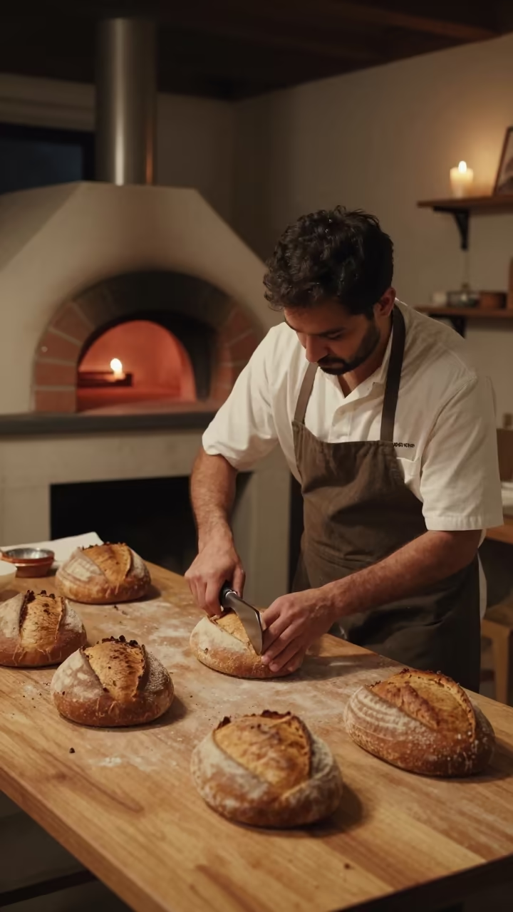 Midnight Sourdough Scoring in Delhi Atelier in in an atelier in Lajpat Nagar, Delhi