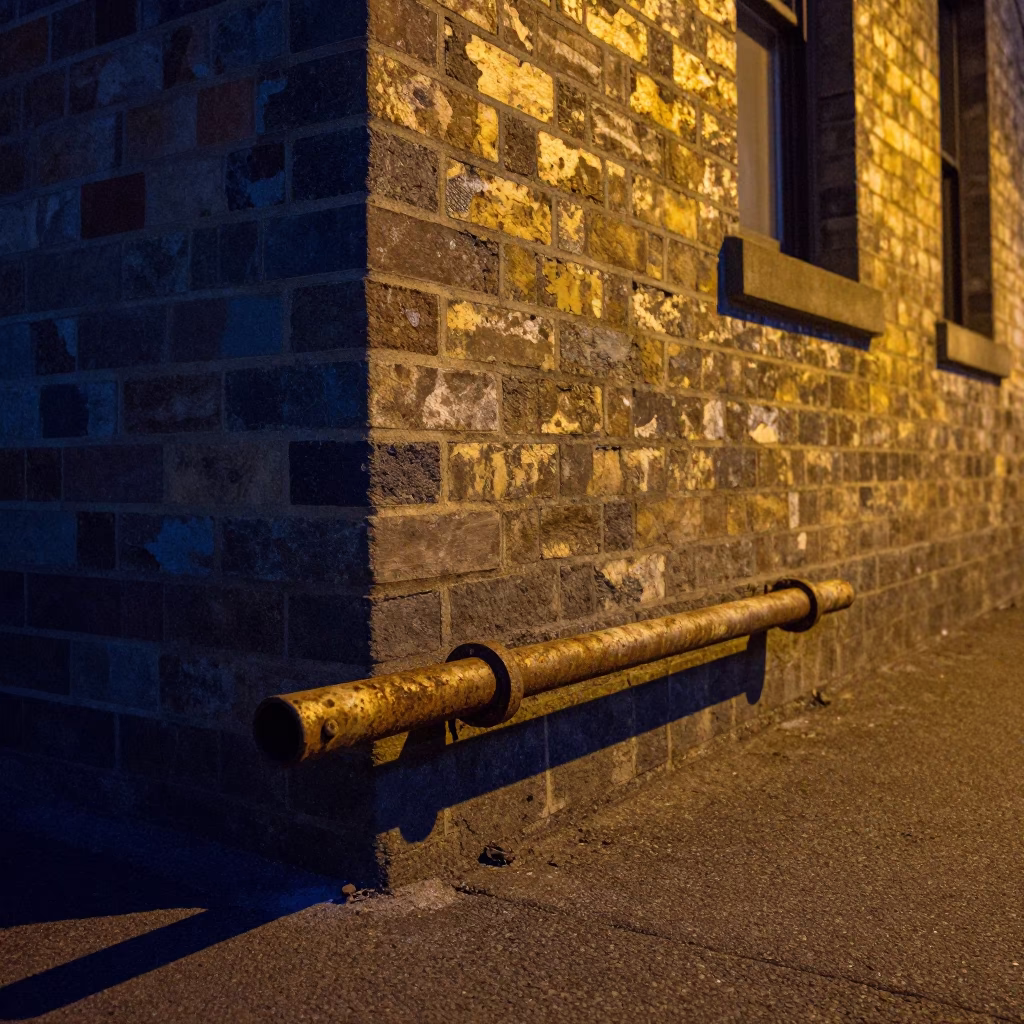 Midnight Street Photography in Hobart Tasmania featuring a peg rail and urban night scene in in Hobart, Tasmania, Australia