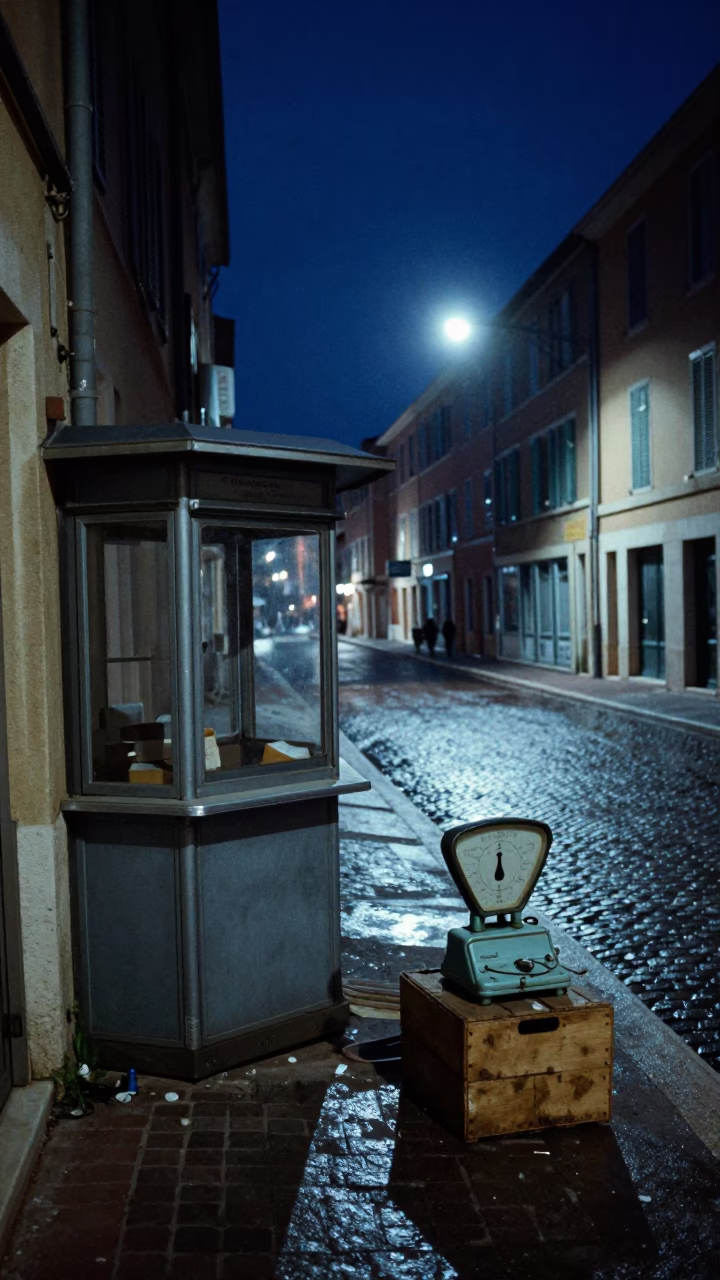Midnight Street Scene in Nice France with Vintage Appliance and Local Detail in in Nice, France