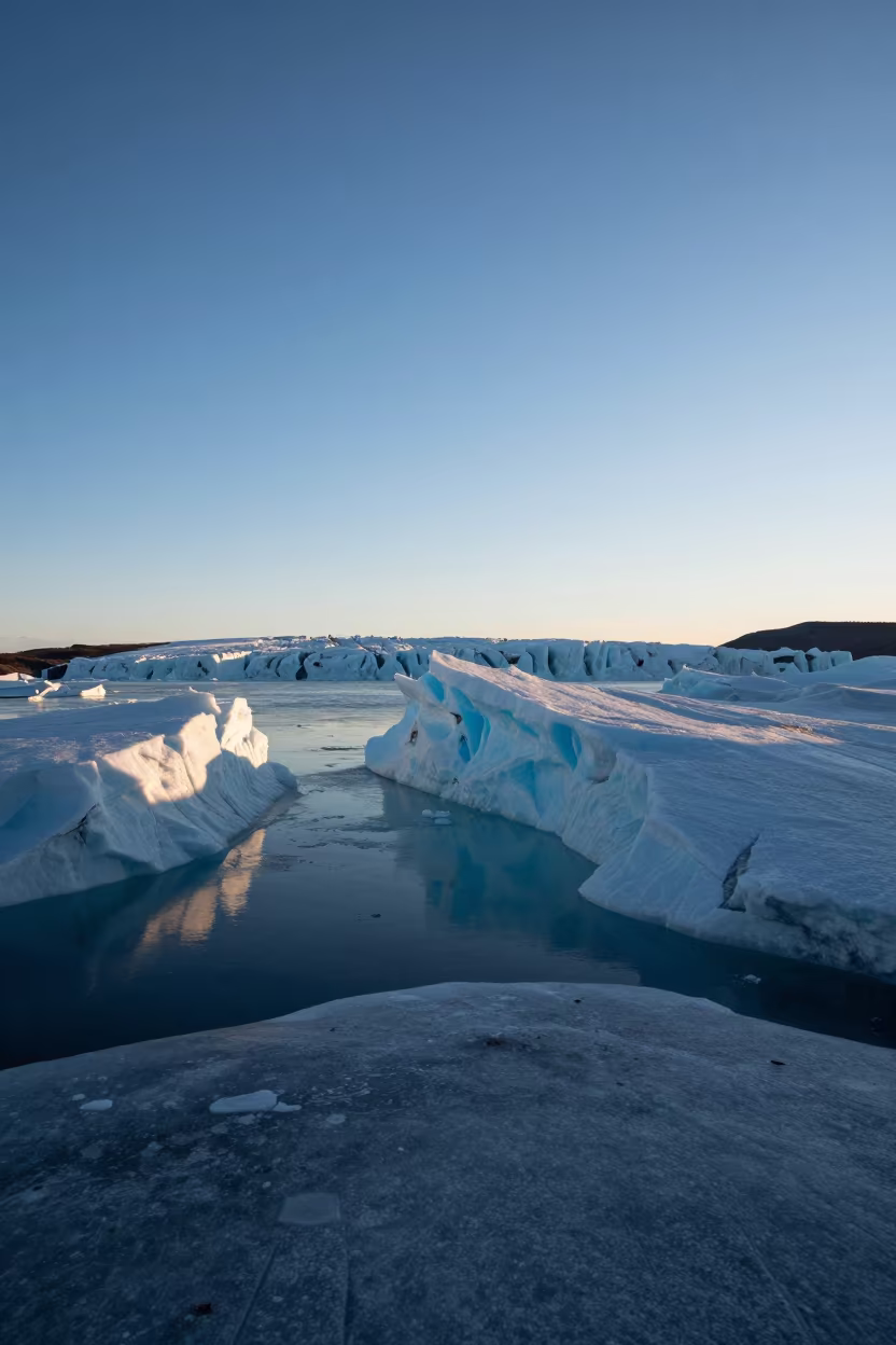 Midnight Sun Glacier Calving in Stockholm in near SOFO, Stockholm
