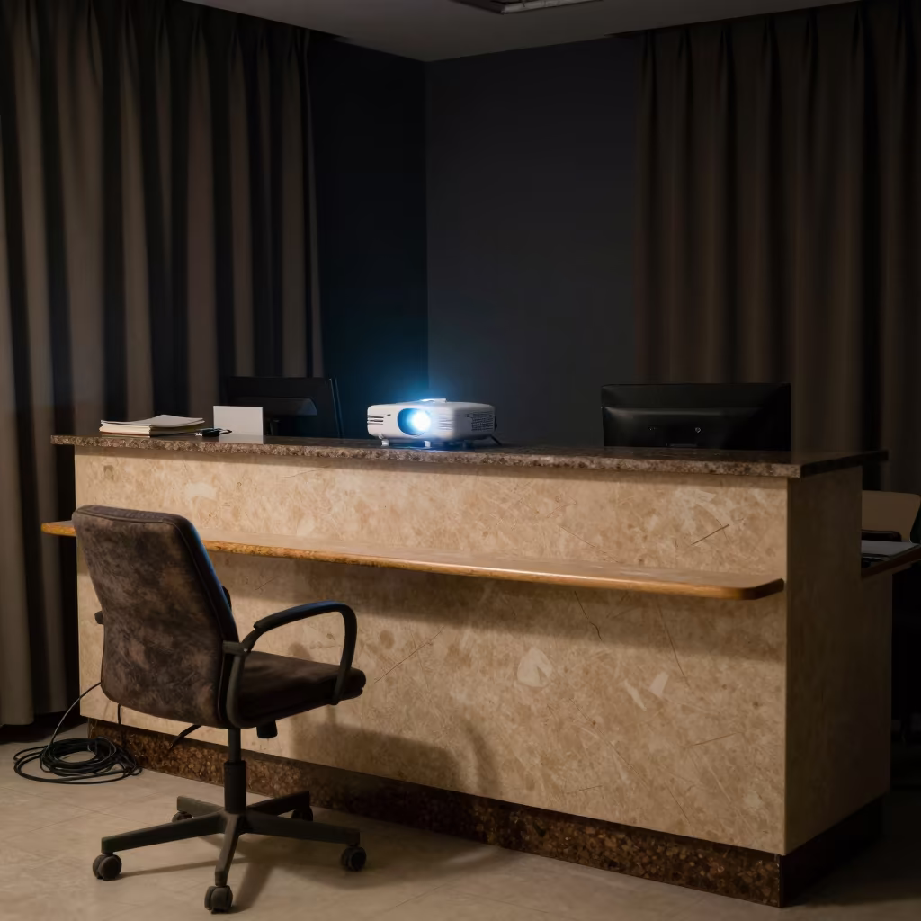 Midnight War Room Project Desk Uşak Office in at an office reception desk in Uşak