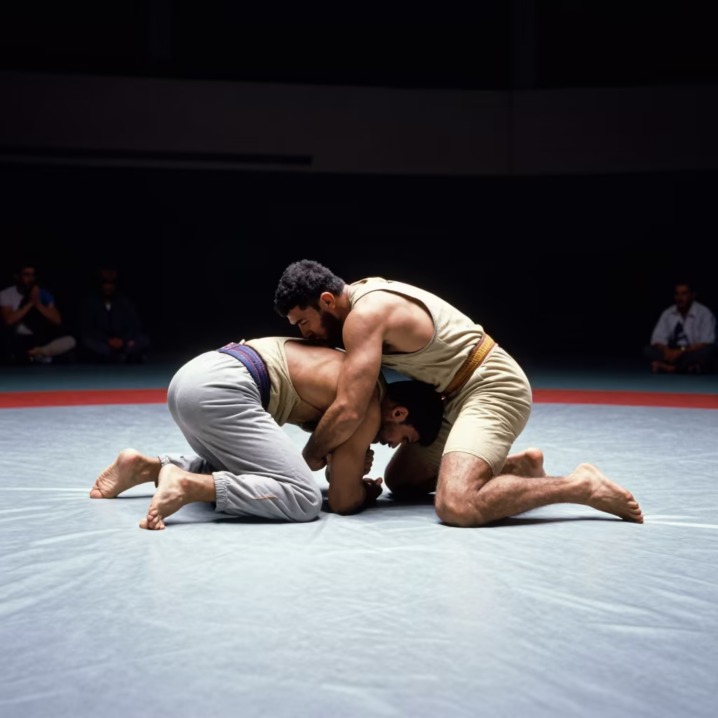 Midnight Wrestling Grapple in Kandahar Atelier in in an atelier in Kandahar