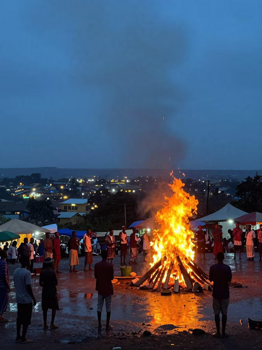 Midsummer Bonfire Night Market Ndjamena in at a night market in Ndjamena