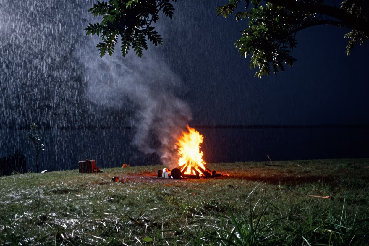 Midsummer Bonfire on Santa Fe Hilltop in at a waterfront celebration in Santa Fe
