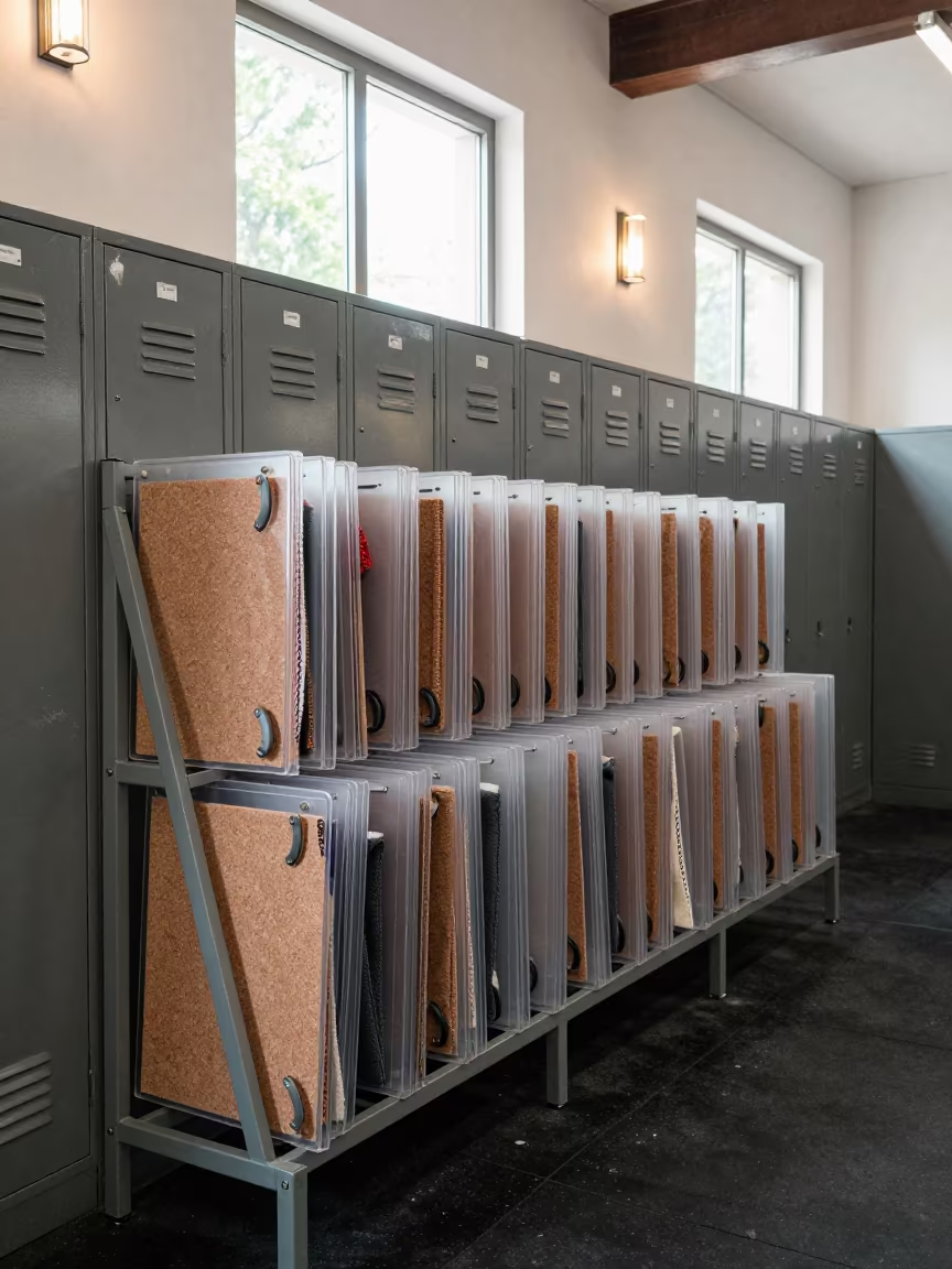 Midsummer Climbing Gym Membership Rack in Taza in inside a climbing gym warmup zone in Taza